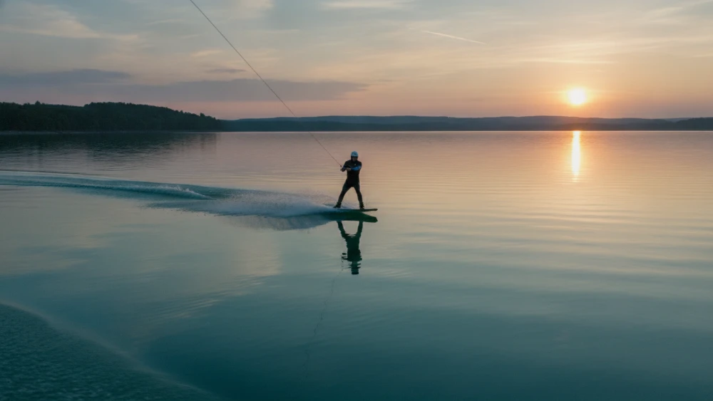 Brädliv på vattnet med wakeboard